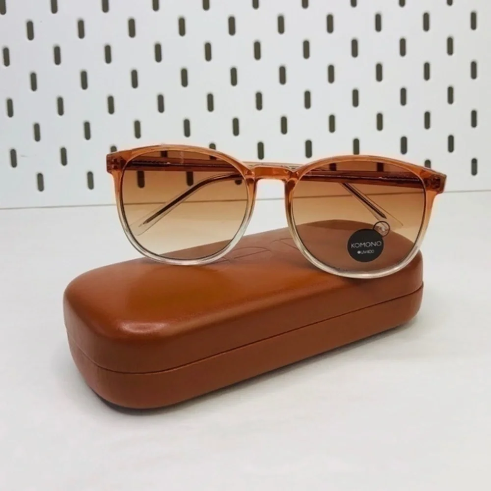 KOMONO Urkel Gradient Peach Sunglasses NEW Ombre orange tan